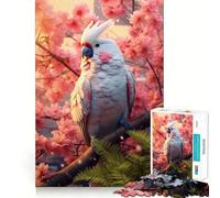 Puzzle de 1000 pièces Cacatoès Blanc Jeu de réflexion Découpe de Haute précision Défi Amusant pour Passer Le Temps d'attente (50x75cm)