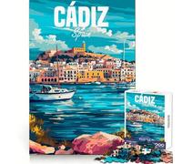 Puzzle de 1000 pièces Cadix,Espagne,pour Adolescents Exercice cognitif,activité de Loisirs,Bords Nets,Cadeau de Saison (38x26cm)
