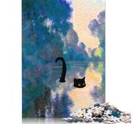 Puzzle de 1000 pièces « CAI au lac d'automne » de Monet, pour Adultes et Adolescents, en Bois, idéal comme Cadeau. 1000 pièces (75 x 50 cm).