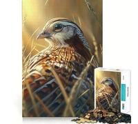Puzzle de 1000 pièces Caille dans l'herbe dorée pour Adolescents, Jeu de logique et d'éveil, découpe précise, pour Les vœux du Père Noël (38x26cm)