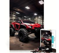 Puzzle de 1000 pièces Camion Monstre Lamborghini Rouge pour Adolescents, Jeu de logique Clair, Monter Lentement, découpe Parfaite, Surprise d'anniversaire (38x26cm)