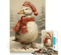Puzzle de 1000 pièces Canard de Noël enneigé pour Adultes, Jeu de réflexion, Passe-Temps la Maison, Bords Nets, Joli Cadeau (50x75cm)