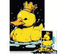 Puzzle de 1000 pièces Canard en Caoutchouc avec Couronne pour Adultes et Adolescents, Jeu intellectuel, à Partager à la Maison, qualité et découpe Classiques (38x26cm)