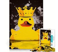 Puzzle de 1000 pièces Canard en Caoutchouc avec Couronne pour Adultes, Jeu intellectuel, Amusant et apaisant, découpe précise, Cadeau de Noël (38x52cm)