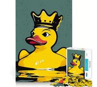 Puzzle de 1000 pièces Canard en Caoutchouc avec Couronne pour Adultes Stimule la mémoire, apaise l'esprit, Design créatif, Cadeau d'assemblage (50x75cm)