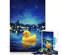 Puzzle de 1000 pièces Canard en Caoutchouc et Ciel Nocturne pour Adultes améliore la mémoire, Divertissement paisible, Bords Nets, pour Les fêtes (38x26cm)