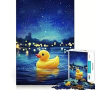 Puzzle de 1000 pièces Canard en Caoutchouc et Ciel Nocturne pour Adultes et Adolescents, Jeu intellectuel, à Partager à la Maison, qualité et découpe Classiques (38x52cm)