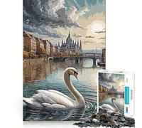 Puzzle de 1000 pièces Canard Nageur pour Adolescents Développe la mémoire, détente et Amusement Design et Surprise garantis 38x26cm