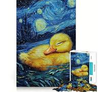 Puzzle de 1000 pièces Caneton sous Un Ciel étoilé Découpe précise Jeu Stimulant pour Le Cerveau Loisirs et Divertissement Décoration de Noël Cadeau (50x75cm)