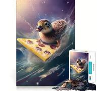 Puzzle de 1000 pièces Canetons surfeurs pour Adolescents, Jeu de réflexion Simple et Amusant, découpe précise, Cadeau du Père Noël 38x26cm