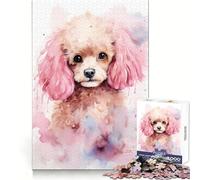 Puzzle de 1000 pièces Caniche à l'aquarelle vive pour Adolescents, idéal pour stimuler la mémoire, se divertir à la Maison et Offrir Un Joli Cadeau (50x75cm)