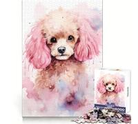 Puzzle de 1000 pièces Caniche à l'aquarelle vive pour Adolescents, Jeu intellectuel, Moments en Famille, découpe de qualité, Cadeau Unique (38x26cm)