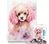 Puzzle de 1000 pièces Caniche à l'aquarelle vive pour Adolescents, Jeu intellectuel, Moments en Famille, découpe de qualité, Cadeau Unique (38x26cm)