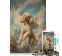 Puzzle de 1000 pièces Caniche aux Ailes d'ange pour Adolescents, défi intellectuel, Loisir Calme, découpe précise, Cadeau saisonnier (38x52cm)