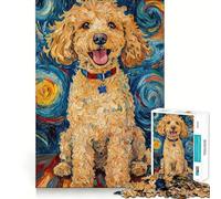 Puzzle de 1000 pièces Caniche dans la Nuit étoilée pour Adolescents améliore la mémoire, se détend, Bords précis, Cadeau créatif (50x75cm)