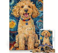 Puzzle de 1000 pièces Caniche dans la Nuit étoilée pour Adolescents améliore la mémoire, se détend, Bords précis, Cadeau créatif (50x75cm)
