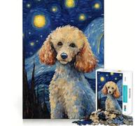Puzzle de 1000 pièces Caniche Nuit étoilée pour Adultes et Adolescents, Jouet Anti-Stress, pour Les fêtes (50x75cm)