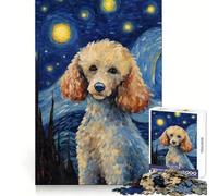 Puzzle de 1000 pièces Caniche Nuit étoilée pour Adultes et Adolescents, Jouet Anti-Stress, pour Les fêtes (50x75cm)