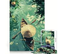 Puzzle de 1000 pièces Canoë sur des eaux tranquilles pour Adultes Puzzle logique,réflexion et détente,Assemblage sans Couture,Cadeau de Noël (38x52cm)