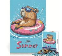 Puzzle de 1000 pièces Capybara Summer Fun pour Adolescents Souvenirs, détente, Assemblage Ferme, Joli Cadeau (38x26cm)