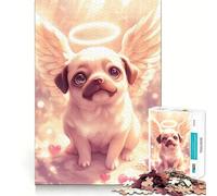 Puzzle de 1000 pièces Carlin Ange avec auréole et Ailes pour Adolescents Jeu de Stimulation Cognitive,sans Espace,Format Compact,idéal pour des Moments de Jeu en Famille (50x75cm)