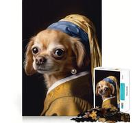 Puzzle de 1000 pièces Carlin avec Boucle d'oreille en Perle pour Adolescents, Jouet cognitif, Passe-Temps apaisant, Finition Premium, liste de souhaits du Père Noël (38x26cm)