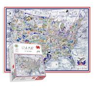 Puzzle de 1000 pièces - Carte Comique des États-Unis par Tim Bulmer - Puzzles comiques de 1000 pièces pour Adultes, Puzzle coloré 66cm x 50cm