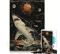 Puzzle de 1000 pièces Carte de Tarot du Requin Blanc Un Jeu de réflexion Amusant et précis pour Passer Le Temps (38x26cm)