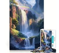 Puzzle de 1000 pièces Cascade Arc-en-Ciel pour Adolescents Un Jeu d'exercice Mental apaisant, Un Cadeau précieux Assembler (50x75cm)