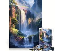 Puzzle de 1000 pièces Cascade Arc-en-Ciel pour Adolescents Un Jeu d'exercice Mental apaisant, Un Cadeau précieux Assembler (50x75cm)