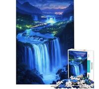 Puzzle de 1000 pièces Cascade au crépuscule Un Jeu addictif pour cultiver la Patience Un Jeu éducatif Anti-Stress et Un Cadeau d'anniversaire captivant (Taille 50x75cm)