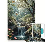 Puzzle de 1000 pièces Cascade avec Papillons et Fleurs pour Adolescents activité ludique et stimulante de Haute précision,idéale pour Une Pause mentale apaisante (38x26cm)