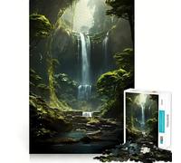 Puzzle de 1000 pièces Cascade dans la Jungle pour Adolescents Jeu Intelligent et Relaxant, Assemblage du Motif Liste de souhaits du Père Noël 38x52cm