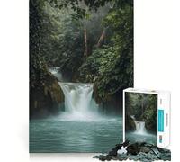 Puzzle de 1000 pièces Cascade dans Une forêt luxuriante pour Adolescents Un Jeu Amusant et ressourçant,sans espaces,idéal pour Une activité familiale Amusante en soirée (38x52cm)