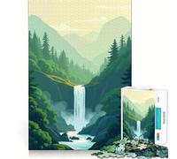 Puzzle de 1000 pièces Cascade dans Une vallée de Montagne pour Adolescents activité ludique et stimulante pour développer la réflexion,pièces de Taille Uniforme et précises,idéale pour Une activité