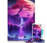Puzzle de 1000 pièces Cascade d'arbre bonsaï néon pour Adolescents activité ludique et stimulante de Haute précision,découpage et Pause mentale apaisante (38x26cm)