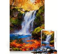 Puzzle de 1000 pièces Cascade d'automne pour Adolescents stimule la réflexion, apaise et distrait, découpe Nette, (50x75cm)