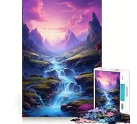 Puzzle de 1000 pièces Cascade en forêt pour Adultes,Jeu de réflexion,découpe Laser pour Un Assemblage Parfait,activité idéale pour Les Jours de Pluie (38x26cm)