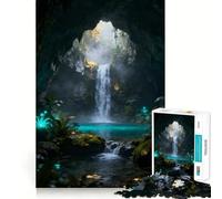 Puzzle de 1000 pièces Cascade et Grotte Mystique pour Adolescents Un Cadeau élégant, idéal pour développer la mémoire et s’Amuser (38x26cm)