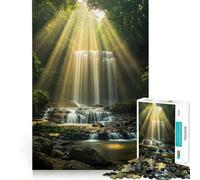 Puzzle de 1000 pièces Cascade sereine dans Une forêt luxuriante pour Adultes, idéal pour stimuler Le Cerveau et Lutter Contre Le Stress Décoration Murale aux Bords précis (50x75cm)