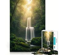 Puzzle de 1000 pièces Cascade sereine dans Une forêt luxuriante pour Adultes, Un Jeu Intelligent et Amusant à réaliser Ensemble, avec des découpes précises (38x52cm)