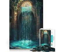 Puzzle de 1000 pièces Cascade sous Une Arche de Pierre pour Adolescents,idéal pour développer l'intelligence,Jeu Stimulant,pièces de Taille Uniforme et précises,activité Amusante en Famille Le Soir