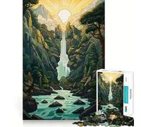 Puzzle de 1000 pièces Cascade surréaliste pour Adultes Un Jeu de réflexion Stimulant pour se détendre, Une découpe Parfaite et Un Cadeau mémorable 50x75cm