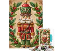 Puzzle de 1000 pièces Casse-Noisette de Noël avec Couronne de Houx pour Adolescents Jeu de réflexion pour Adultes Découpe de précision Activités ludiques à Faire à la Maison (Dimensions 38x26cm)