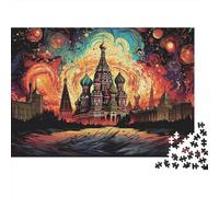 Puzzle de 1000 pièces « Cathédrale de la Nuit Étoilée », Motif Vache de la Saint-Patrick, Jeu éducatif pour Adultes, Belle décoration, défi Stimulant, Cadeau d'anniversaire (38 x 26 cm).