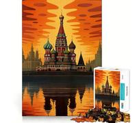 Puzzle de 1000 pièces Cathédrale Saint-Basile, Russie pour Adultes, 1000 pièces, Pure Logic, Jouet Anti-Stress, découpe Nette, Cadeau de Noël 38x26cm
