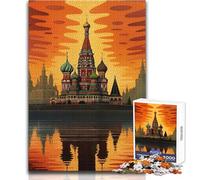 Puzzle de 1000 pièces - Cathédrale Saint-Basile, Russie - Un Passe-Temps paisible et satisfaisant - Assemblage Parfait - Découpe de précision - Dimensions:38x52cm