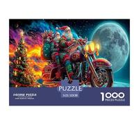 Puzzle de 1000 pièces « Cavalier de Course à vélo sous la Pleine Lune » en Carton 100% recyclé, pour Adultes : Un défi Stimulant et Amusant (52 x 38 cm).