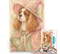Puzzle de 1000 pièces Cavalier King Charles Spaniel, Jouet éducatif, Stimulant à compléter, Cadeau d'anniversaire ou de Noël Unique 38x52cm