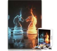 Puzzle de 1000 pièces Cavaliers de Feu et de Glace pour Adolescents:Un Jeu éducatif pour développer Leurs compétences et Leur créativité pour Les Occasions spéciales Dimensions:38x26cm